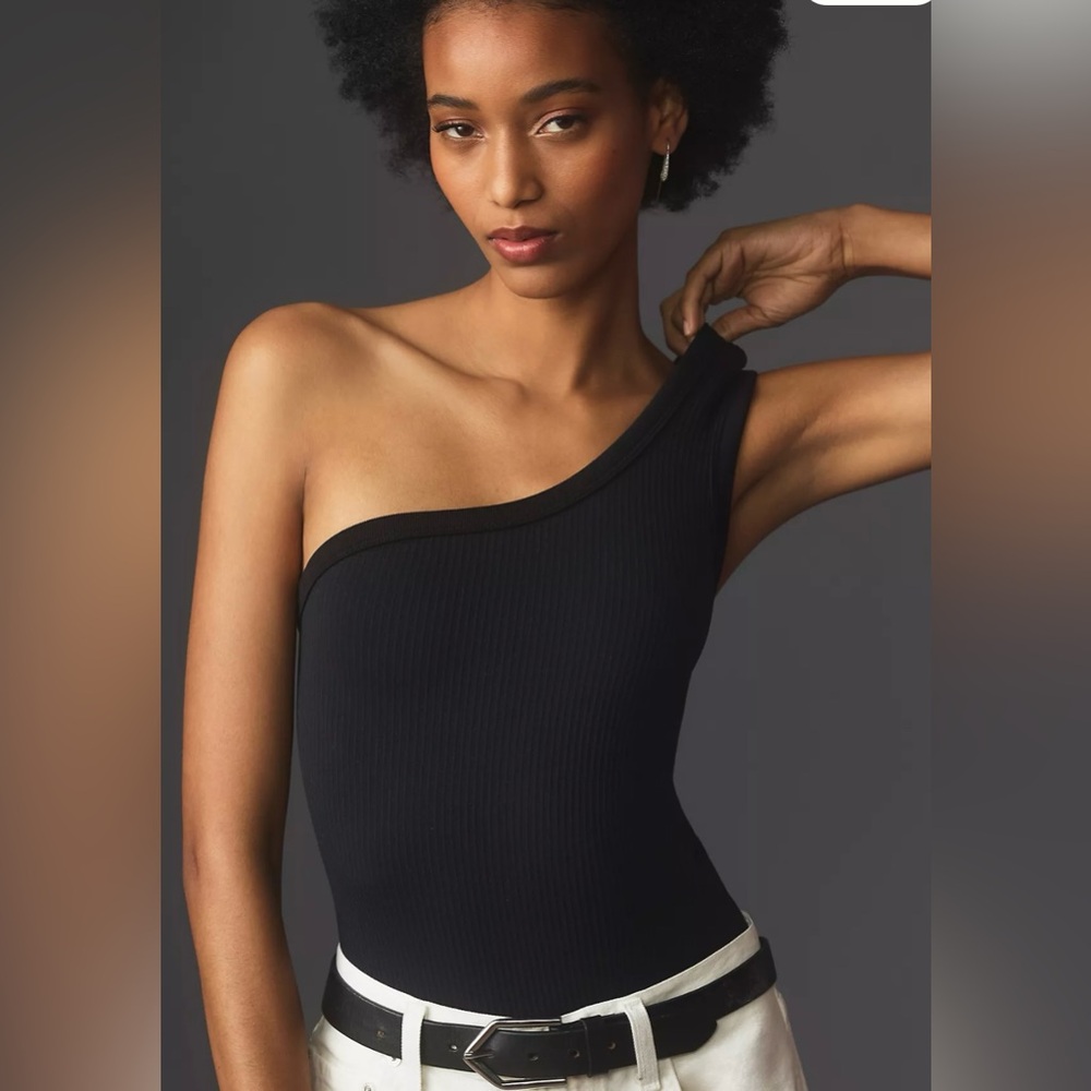 NWT By Anthropologie Seamless One-Shoulder Ribbed Bodysuit Size S/M